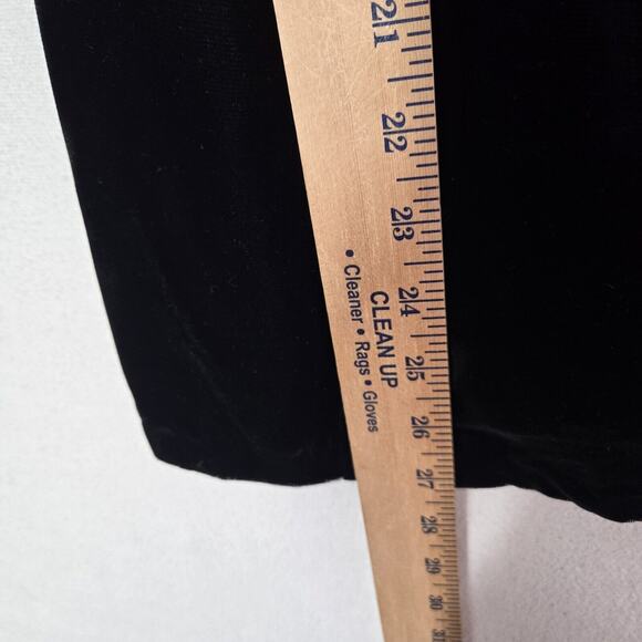 VTG Velvet Top Vtg Sz 7/8 Black Low Back Satin Bow Formal Goth M - Picture 14 of 16